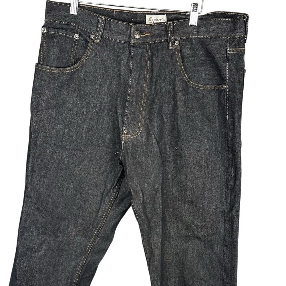 Members Property Mens Dark Wash Straight Leg Jeans W38 L34 Cotton Blend Denim